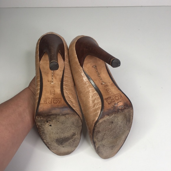 Michael Kors Snake Skin Heels Pumps Ombre Tan 8 - Picture 7 of 9